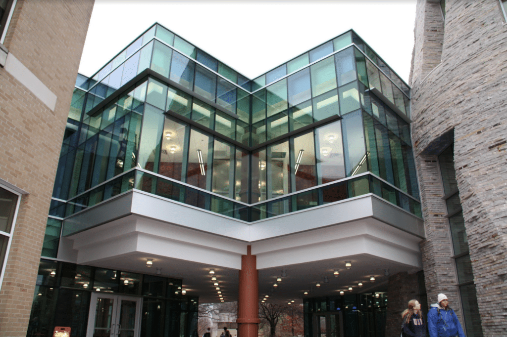 glass walkway at university of southern indiana